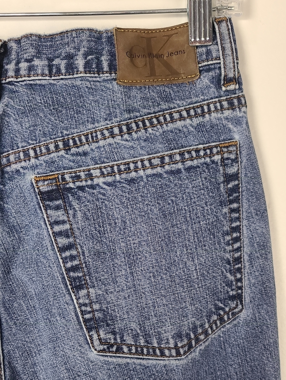 RARE Calvin Klein CK 412 Calvin Boot Doublestone Classic Mid-Rise Blue Jeans 6 - Picture 9 of 14